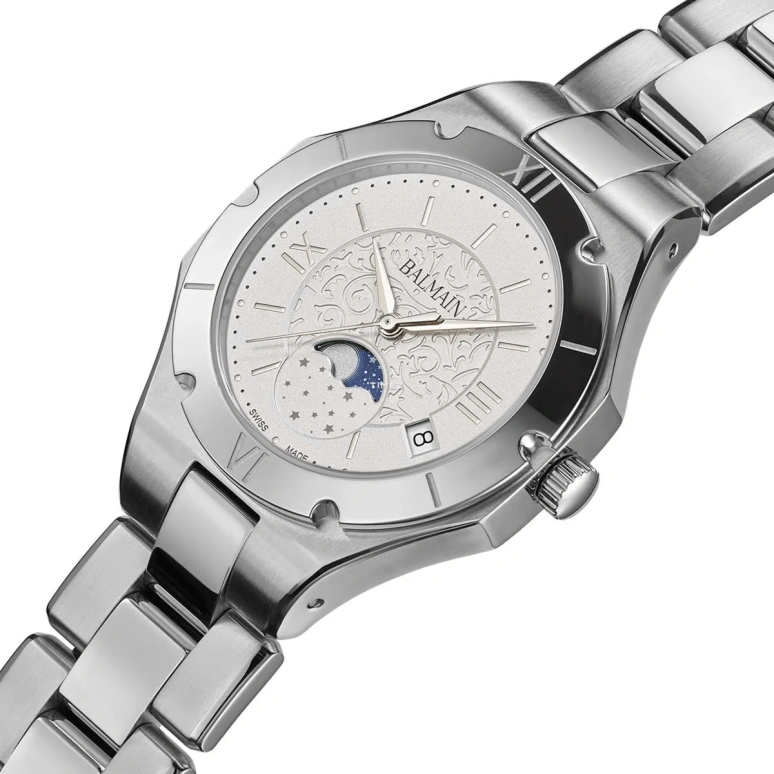 Balmain,Be Balmain 33mm,33mm,Stainless Steel,Silver,Quartz,Moonphase,Day,B4591,B4591.33.12