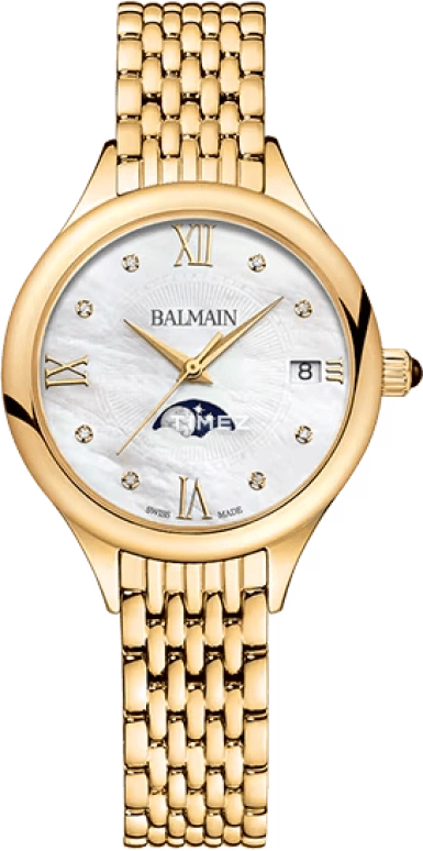 巴尔曼,Balmain de Balmain 31毫米,31毫米,精钢,白色,石英,月相,日历,B4910,B4910.33.85