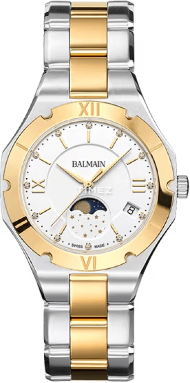 Balmain,Be Balmain 33mm,33mm,Stainless Steel,White,Quartz,Moonphase,Day,B4592,B4592.39.22