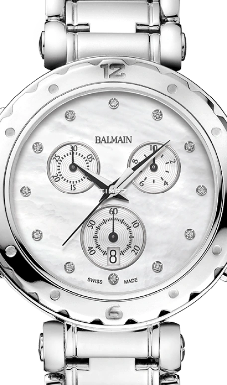 巴尔曼,Balmainia 38毫米,38毫米,精钢,白色,石英,计时,日历,B5631,B5631.33.85