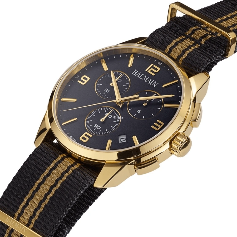 Balmain,Madrigal 42mm,42mm,Stainless Steel,Black,Quartz,Chronograph,Day,B7480,B7480.31.64