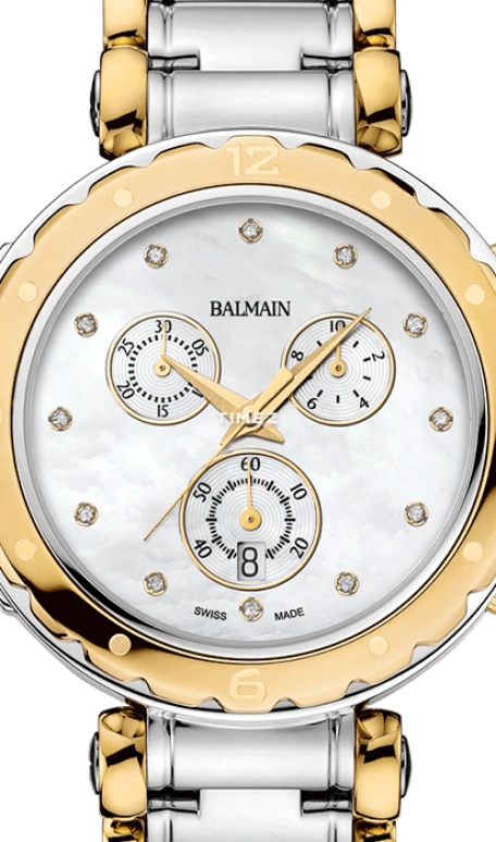 巴尔曼,Balmainia 38毫米,38毫米,精钢,白色,石英,计时,日历,B5632,B5632.39.85