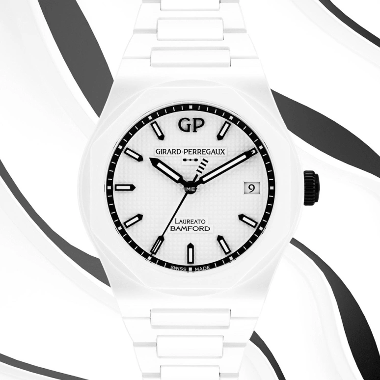 Bamford Watch Department,其它 38毫米,38毫米,陶瓷,白色,自动上弦,日历,46小时,BWD,BWD-COL-GP-LA-GHOST-C