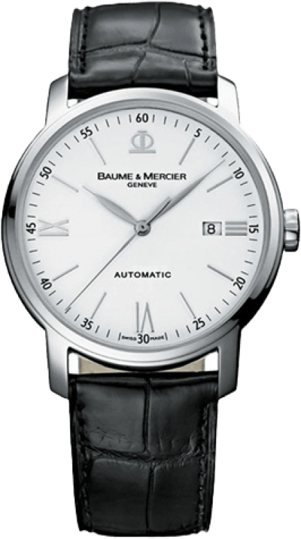 Baume & Mercier,Classima 42mm,42mm,Stainless Steel,White,Automatic,Date,38hours,8592