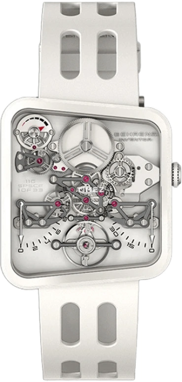 Behrens,Inventor 42.60x38.60mm,42.60x38.60mm,Carbon,White,Handwound,Power Reserve Indicator,Flyback,Retrograde,BHR030,BHR030-03