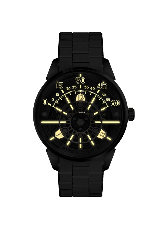 Behrens,Inventor 42mm,42mm,Stainless Steel,Skeleton,Yellow,Automatic,Day,41hours,BHR023GRYF