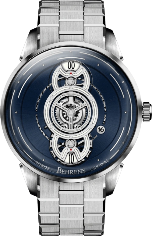 Behrens,Original 42mm,42mm,Stainless Steel,Blue,Automatic,Day,42hours,BHR012,BHR012-WBLUG