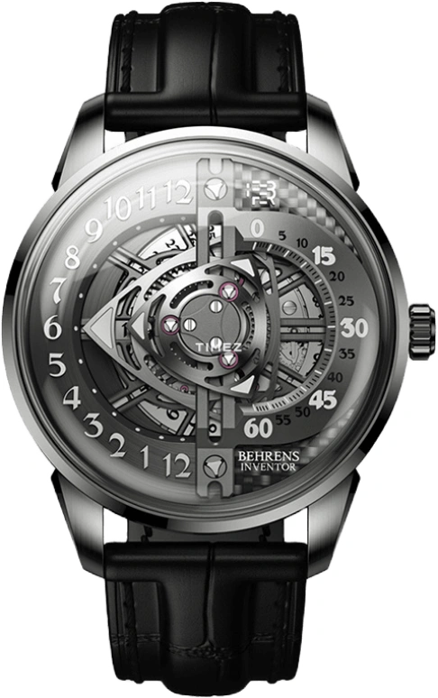 Behrens,Inventor 42mm,42mm,Stainless Steel,Skeleton,Grey,Automatic,Day,41hours,BHR022GRYF01