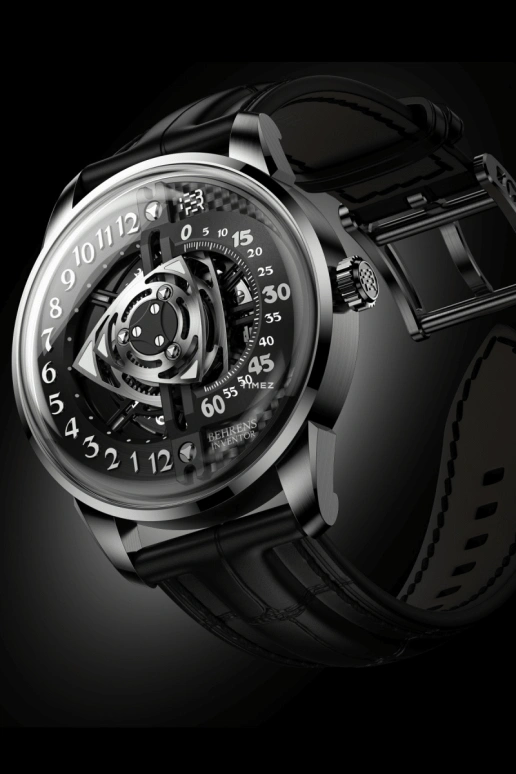 Behrens,Inventor 42mm,42mm,Stainless Steel,Skeleton,Black,Automatic,Day,41hours,BHR022BLK01