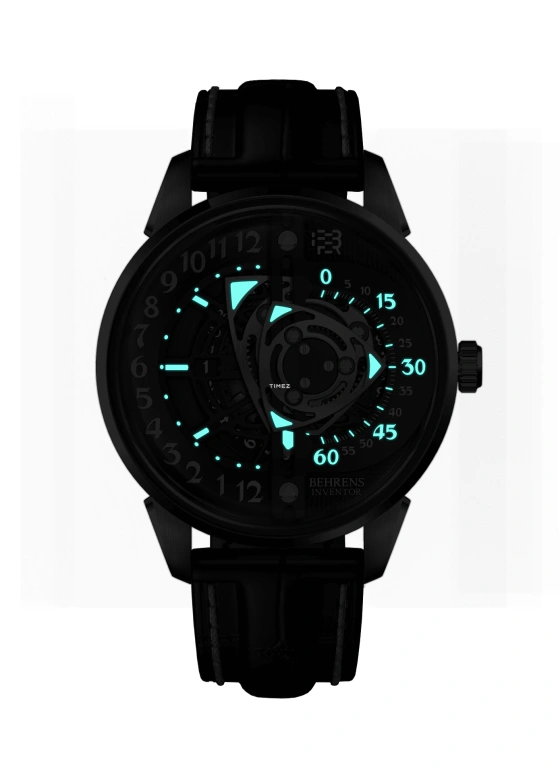 Behrens,Inventor 42mm,42mm,Stainless Steel,Skeleton,Black,Automatic,Day,41hours,BHR022BLK01