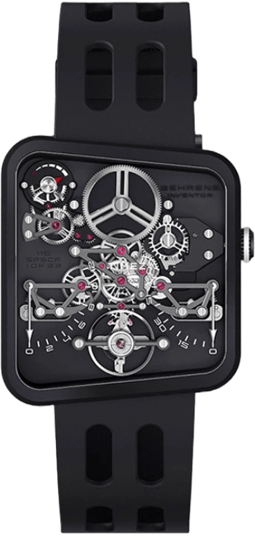 Behrens,Inventor 42.60x38.60mm,42.60x38.60mm,Carbon,Black,Handwound,Power Reserve Indicator,Flyback,Retrograde,BHR030,BHR030-02