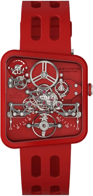 Behrens,Inventor 42.60x38.60mm,42.60x38.60mm,Carbon,Red,Handwound,Power Reserve Indicator,Flyback,Retrograde,BHR030,BHR030-01