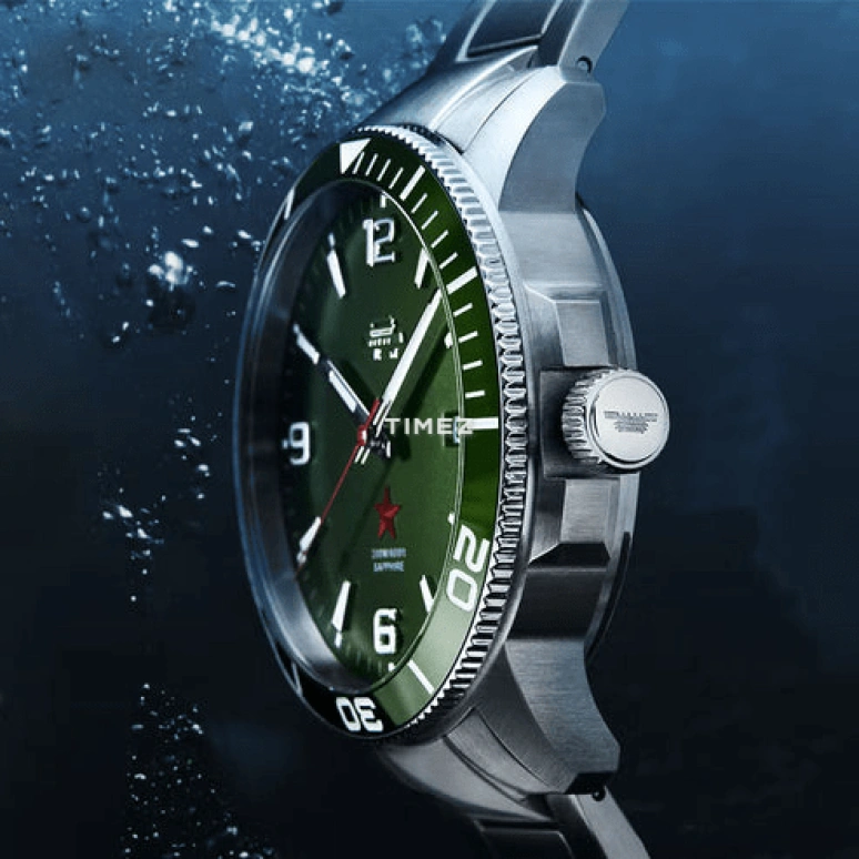 Beijing Watch,Expedition 44mm,44mm,Stainless Steel,Green,Automatic,Day,Sapphire,BG220003