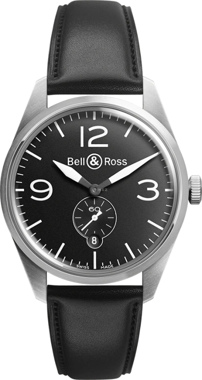 Bell & Ross,Vintage 41mm,41mm,Stainless Steel,Black,Automatic,Date,Hollow Out,BRV123,BRV123-BL-ST/SCA