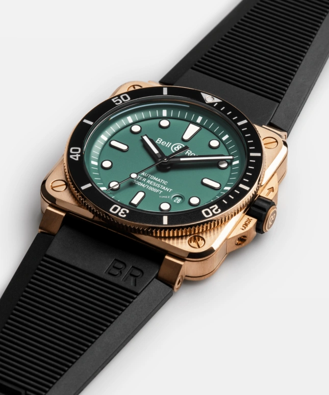 Bell & Ross,Diver 42mm,42mm,Bronze,Green,Automatic,Day,Sapphire,Crystal Glass,BR0392,BR0392-D-LT-BR/SRB