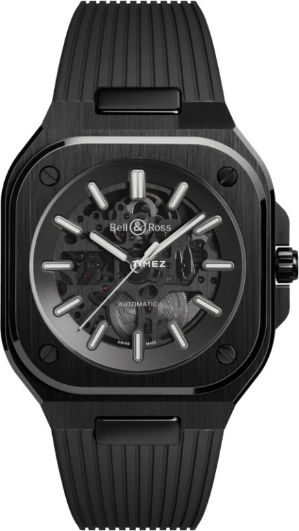 Bell & Ross,Urban 41mm,41mm,Ceramic,Transparent,Automatic,Sapphire,Crystal Glass,Other,BR05A,BR05A-BL-SK-CE/SRB