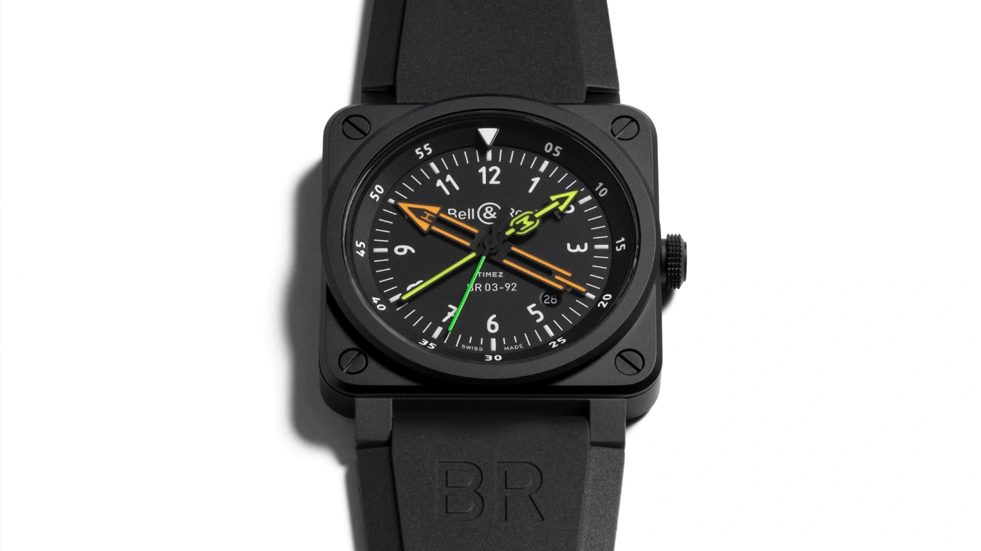 Bell & Ross,Flight Instruments 42mm,42mm,Ceramic,Black,Automatic,Day,Sapphire,Crystal Glass,BR0392,BR0392-RCO-CE/SRB