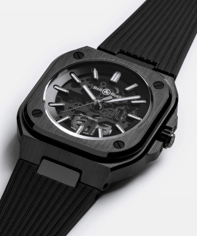 Bell & Ross,Urban 41mm,41mm,Ceramic,Transparent,Automatic,Sapphire,Crystal Glass,Other,BR05A,BR05A-BL-SK-CE/SRB