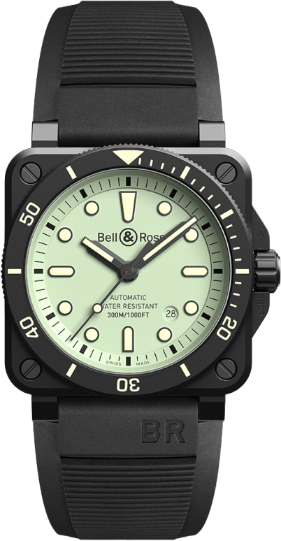 Bell & Ross,Instruments 42mm,42mm,Ceramic,Luminous,Automatic,Date,Hollow Out,BR0392,BR0392-D-C5-CE/SRB