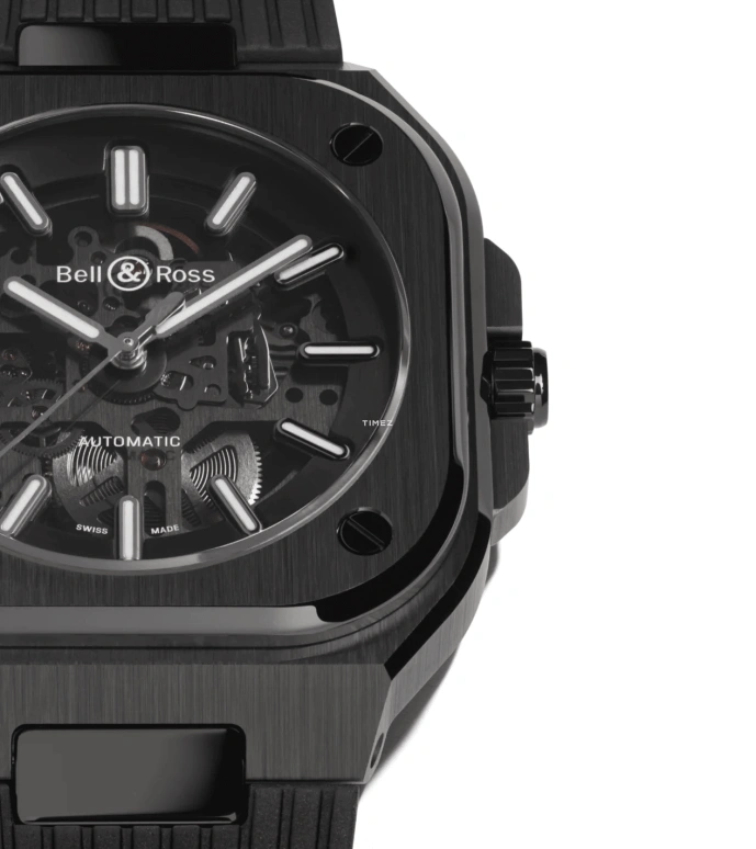 Bell & Ross,Urban 41mm,41mm,Ceramic,Transparent,Automatic,Sapphire,Crystal Glass,Other,BR05A,BR05A-BL-SK-CE/SRB