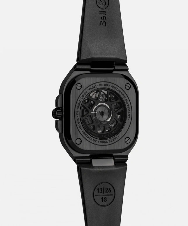 Bell & Ross,Urban 41mm,41mm,Ceramic,Transparent,Automatic,Sapphire,Crystal Glass,Other,BR05A,BR05A-BL-SK-CE/SRB