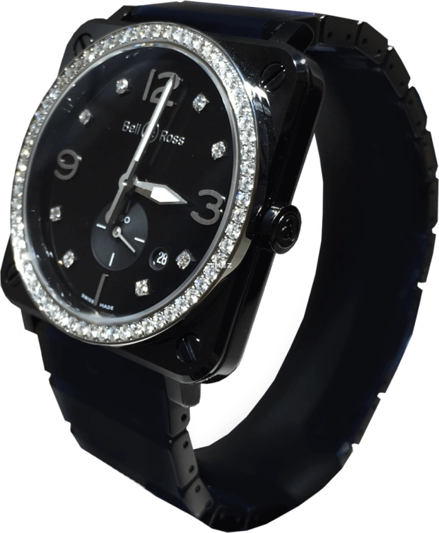 Bell & Ross,Instruments 39mm,39mm,Ceramic,Black,Quartz,Day,Sapphire,BRS,BRS-BL-CES-LGD/SCE
