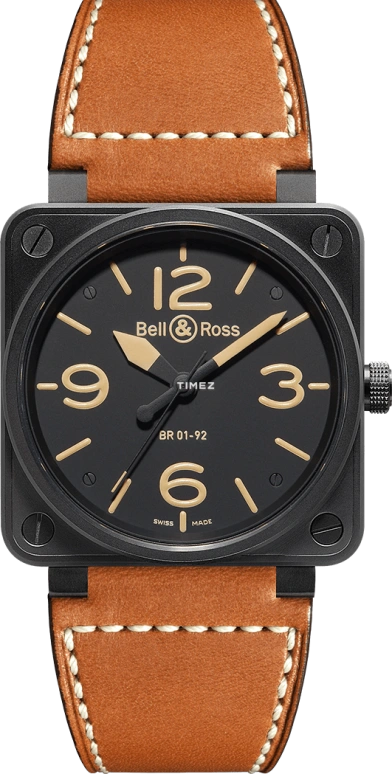 Bell & Ross,Instruments 46mm,46mm,Stainless Steel,Black,Automatic,42hours,Sapphire,BR0192,BR0192-HERITAGE