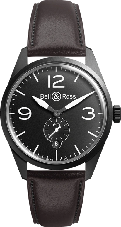 Bell & Ross,Vintage 41mm,41mm,Stainless Steel,Black,Automatic,Date,Hollow Out,BRV123,BRV123-BL-CA/SCA