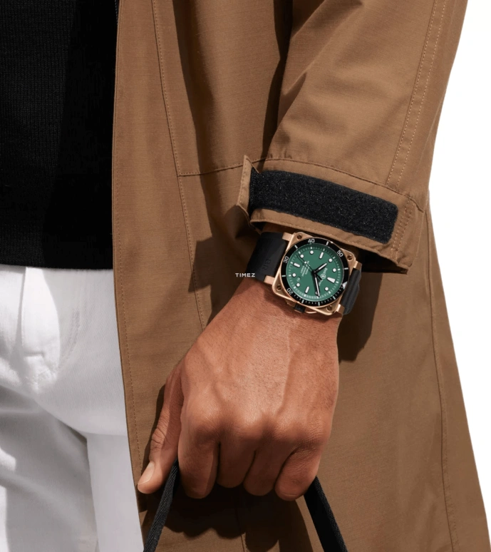 Bell & Ross,Diver 42mm,42mm,Bronze,Green,Automatic,Day,Sapphire,Crystal Glass,BR0392,BR0392-D-LT-BR/SRB