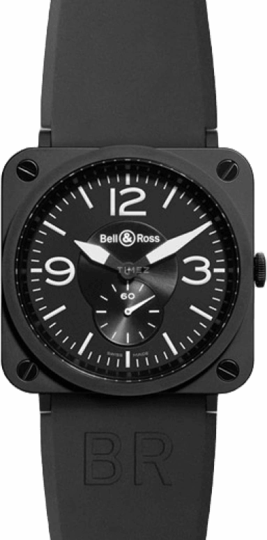 Bell & Ross,Instruments 39mm,39mm,Ceramic,Black,Quartz,Day,26280hours,BRS,BRS-BL-CMAT/SRB