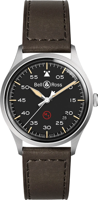 Bell & Ross,Vintage 38.50mm,38.50mm,Stainless Steel,Black,Automatic,Date,Hollow Out,BRV192,BRV192-MIL-ST/SCA