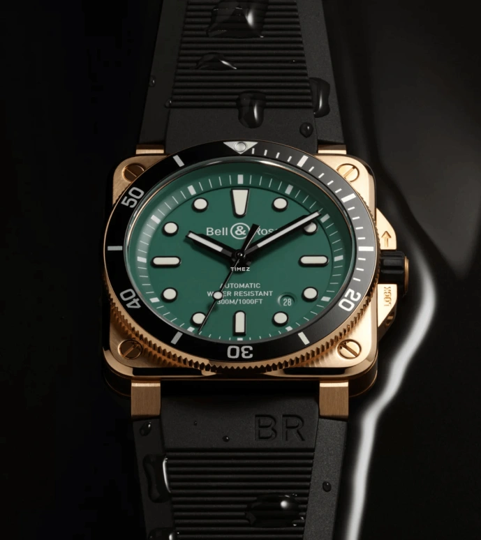 Bell & Ross,Diver 42mm,42mm,Bronze,Green,Automatic,Day,Sapphire,Crystal Glass,BR0392,BR0392-D-LT-BR/SRB