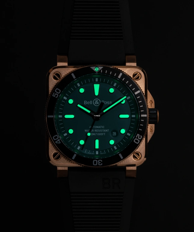 Bell & Ross,Diver 42mm,42mm,Bronze,Green,Automatic,Day,Sapphire,Crystal Glass,BR0392,BR0392-D-LT-BR/SRB