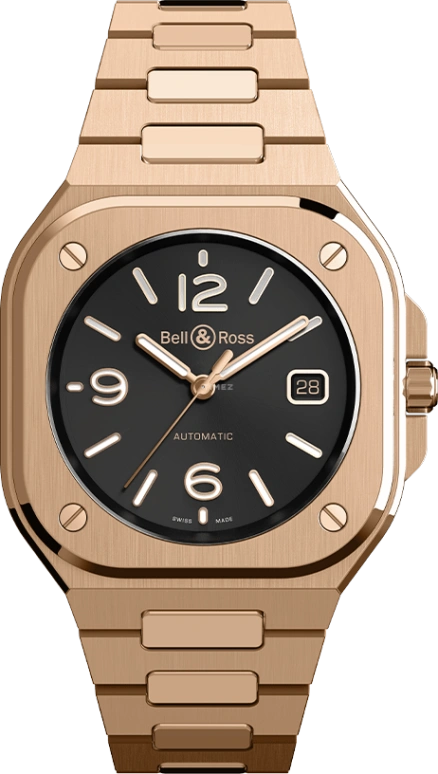 Bell & Ross,Instruments 40mm,40mm,Rose Gold,Black,Automatic,Date,Hollow Out,BR05A,BR05A-BL-PG/SPG