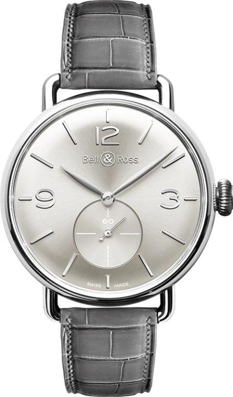 Bell & Ross,Vintage 41mm,41mm,Stainless Steel,Silver,Handwound,46hours,Sapphire,BRWW1,BRWW1-ME-AG-SI/SCR