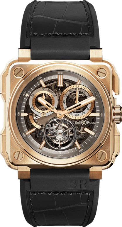 Bell & Ross,Instruments 45mm,45mm,Rose Gold,Skeleton,Handwound,Chronograph,Monopoussoir,Tourbillon Escapement,Column Wheel,100hours,In-house Caliber,BRX1,BRX1-CHTB-PG