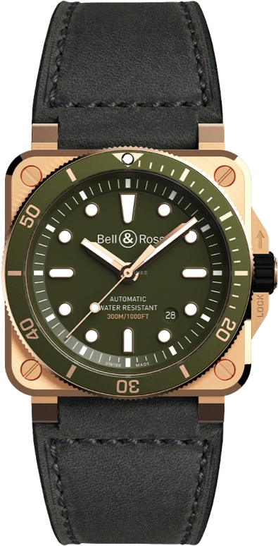 Bell & Ross,Instruments 42mm,42mm,Bronze,Green,Automatic,Date,Hollow Out,BR0392,BR0392-D-G-BR/SCA