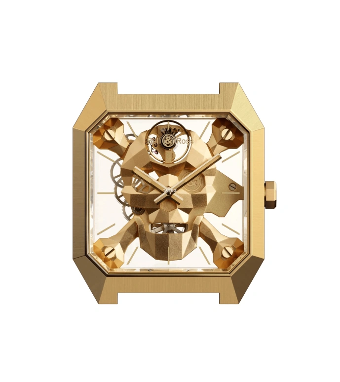 Bell & Ross,Skull 45x46.70mm,45x46.70mm,Bronze,Gold,Skeleton,Handwound,Skeleton,Sapphire,Crystal Glass,BR01,BR01-CSK-BR/SRB