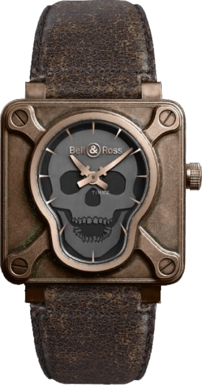 Bell & Ross,Instruments 46mm,46mm,Bronze,Black,Automatic,Date,Hollow Out,BR0192,BR0192-AIR-SKULL