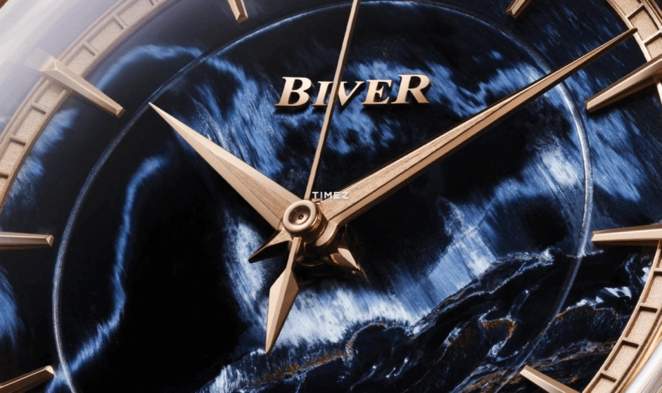 Biver,Landmark timepieces 39mm,39mm,Rose Gold,Blue,Automatic,65hours,In-house Caliber,Automatique Atelier Series Pietersite