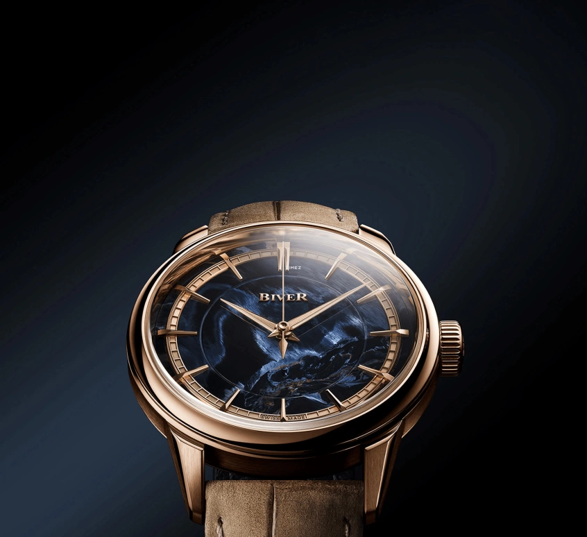 Biver,Landmark timepieces 39mm,39mm,Rose Gold,Blue,Automatic,65hours,In-house Caliber,Automatique Atelier Series Pietersite
