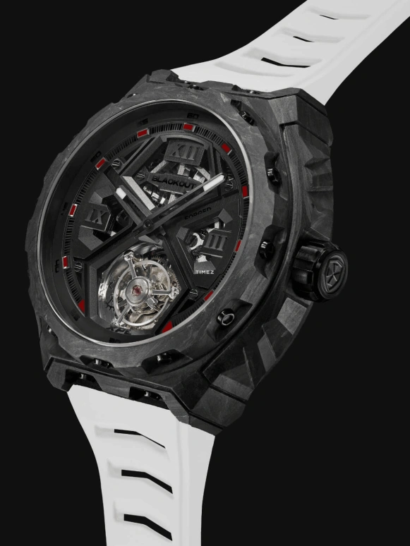 Blackout Concept,XPE 42.50毫米,42.50毫米,锻造碳纤维,黑色,自动上弦,陀飞轮,蓝宝石,水晶玻璃,XPE Tourbillon Black Red