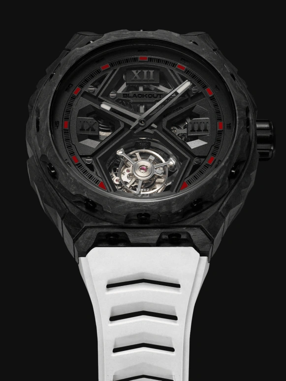 Blackout Concept,XPE 42.50毫米,42.50毫米,锻造碳纤维,黑色,自动上弦,陀飞轮,蓝宝石,水晶玻璃,XPE Tourbillon Black Red