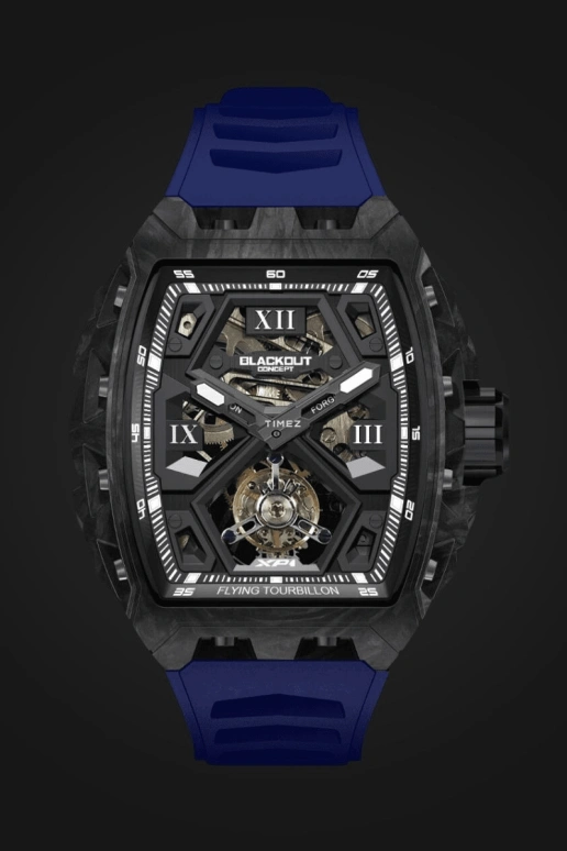 Blackout Concept,XP1 44x52mm,44x52mm,Forged Carbon,Black,Skeleton,Handwound,Tourbillon,Skeleton,Tourbillon LT Black