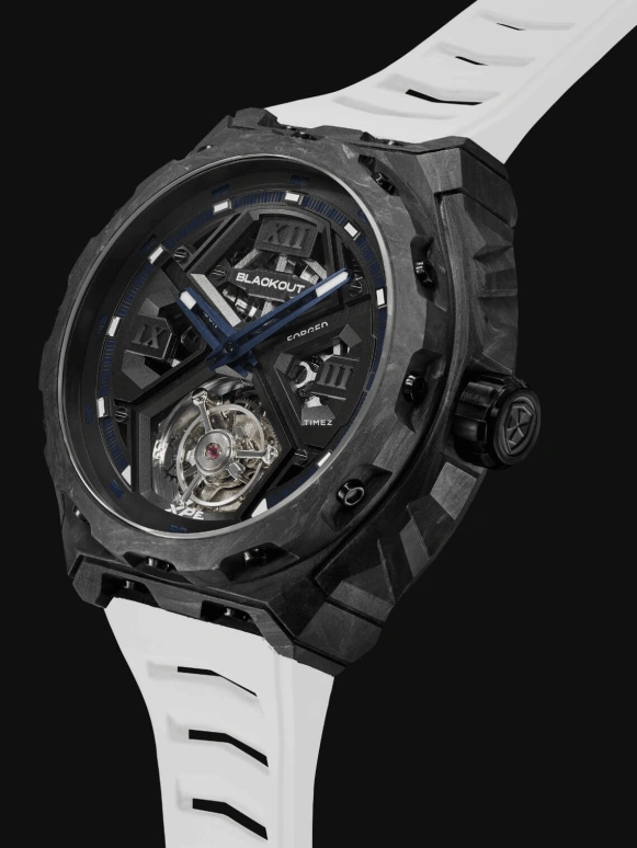 Blackout Concept,XPE 42.50毫米,42.50毫米,锻造碳纤维,黑色,自动上弦,陀飞轮,蓝宝石,水晶玻璃,XPE Tourbillon Blue