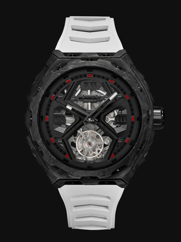 Blackout Concept,XPE 42.50毫米,42.50毫米,锻造碳纤维,黑色,自动上弦,陀飞轮,蓝宝石,水晶玻璃,XPE Tourbillon Black Red