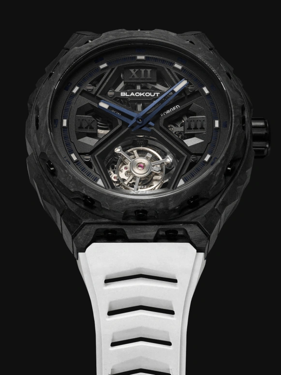 Blackout Concept,XPE 42.50毫米,42.50毫米,锻造碳纤维,黑色,自动上弦,陀飞轮,蓝宝石,水晶玻璃,XPE Tourbillon Blue