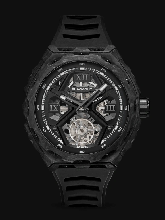 Blackout Concept,XPE 42.50毫米,42.50毫米,锻造碳纤维,黑色,自动上弦,陀飞轮,蓝宝石,水晶玻璃,XPE Tourbillon Black