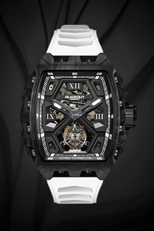 Blackout Concept,XP1 44x52mm,44x52mm,Forged Carbon,Black,Skeleton,Handwound,Tourbillon,Skeleton,Tourbillon LT Black