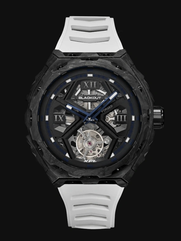 Blackout Concept,XPE 42.50毫米,42.50毫米,锻造碳纤维,黑色,自动上弦,陀飞轮,蓝宝石,水晶玻璃,XPE Tourbillon Blue